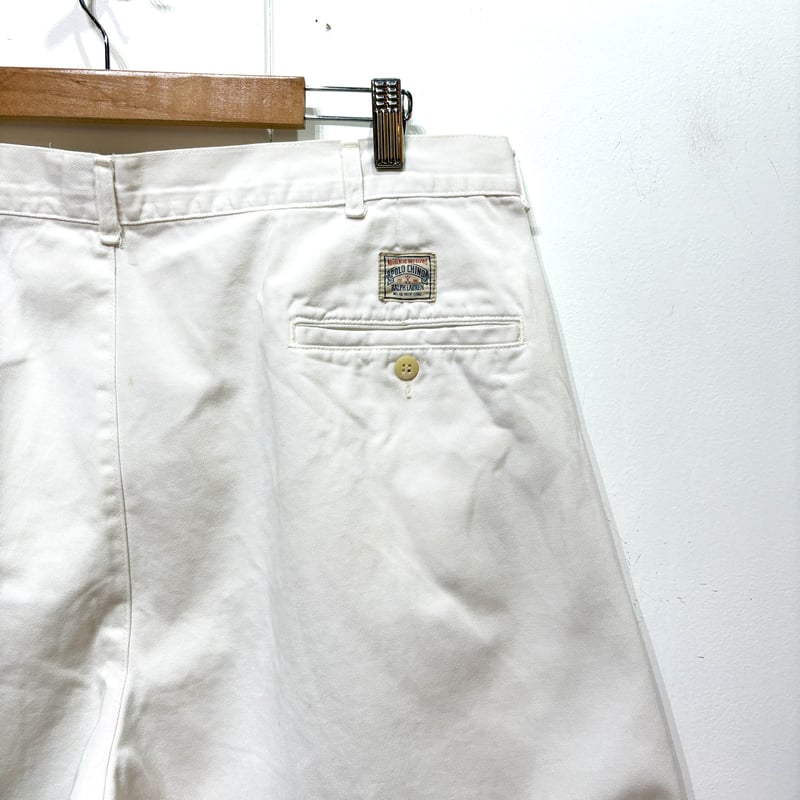 90s Polo Ralph Lauren ポロチノショーツ アメリカ製 オフ