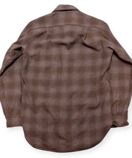 【USED】1970s PENDLETON ペンドルトンウールシャツ ブラウンオンブレ 14ハーフ ウエスタン