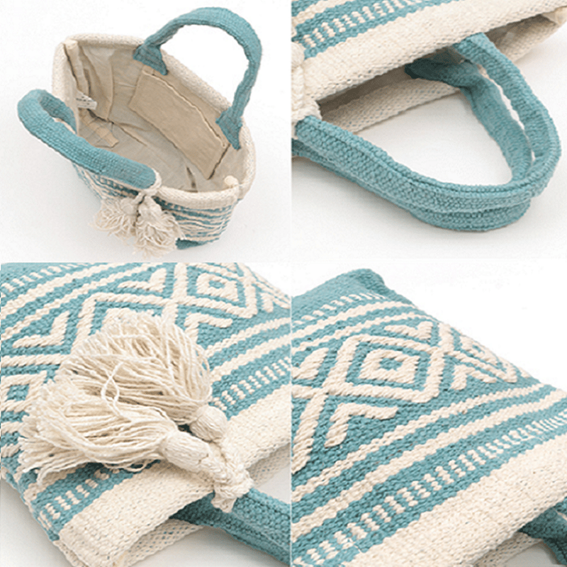 ネイティブ柄 トートバッグ S (ターコイズ) | umi-sora-zakka*