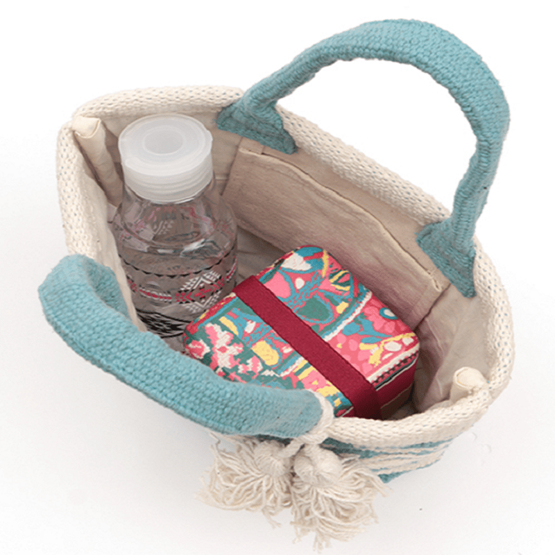 ネイティブ柄 トートバッグ S (ターコイズ) | umi-sora-zakka*