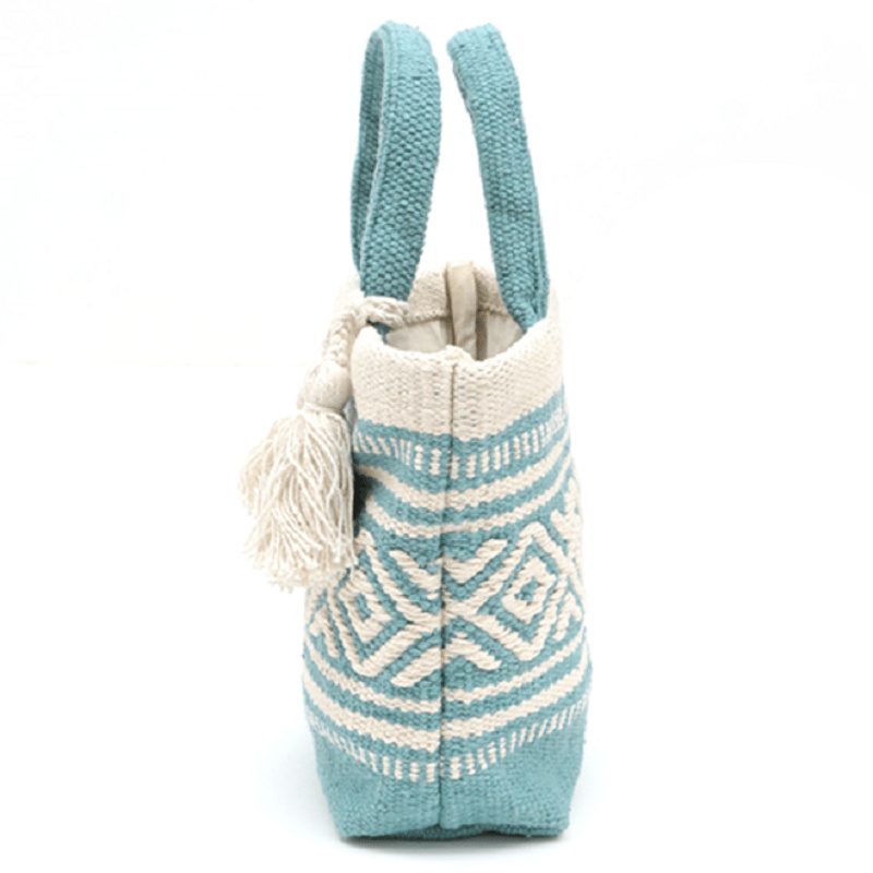 ネイティブ柄 トートバッグ S (ターコイズ) | umi-sora-zakka*