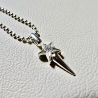 仁尾彫金『一つ星ダイヤ平打アイアンクロスリング』ハンドメイド