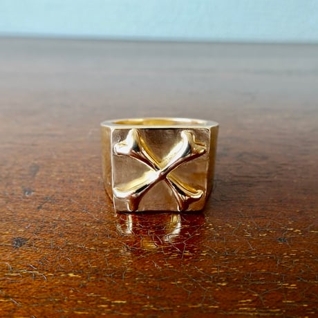仁尾彫金『楕円のゴールド印台リング100g』ハンドメイド107 （仁尾  