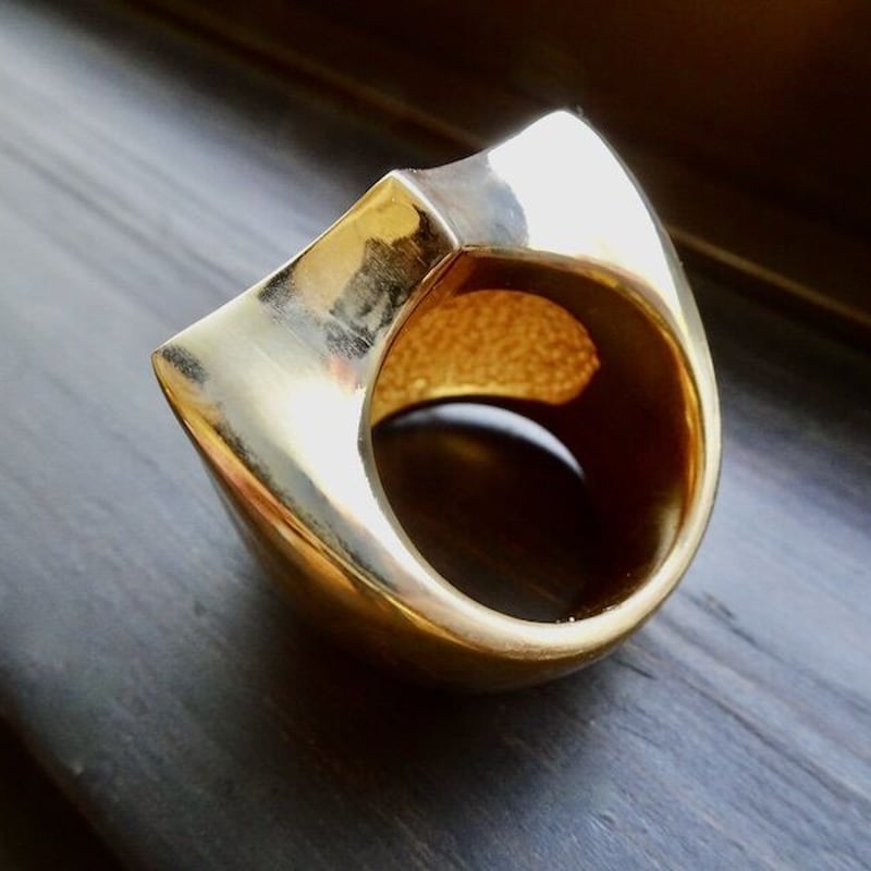 仁尾彫金『ゴールド盾の印台リング』ハンドメイド247 | 仁尾彫金 STORE