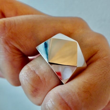 仁尾彫金『ブロック、プラチナリング』ハンドメイド203