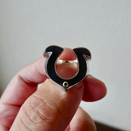 仁尾彫金『k18一粒万倍、馬蹄ピンキーリング、磨き』ハンドメイド595b
