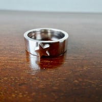 仁尾彫金『一つ星、平打リング、幅７mm』ハンドメイド568
