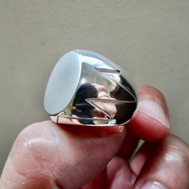 仁尾彫金『プラチナ、コピアポア楕円の印台リング』ハンドメイド183 