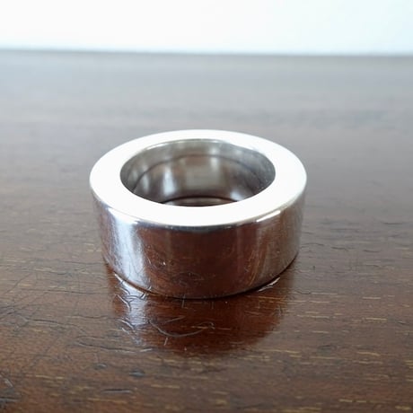 仁尾彫金『幅１cm、厚み４mm、プラチナ平打リング』ハンドメイド541