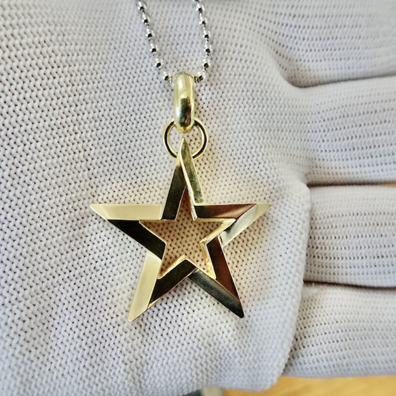 仁尾彫金『ゴールドスターヘッド、バチカンあり』ハンドメイド214 