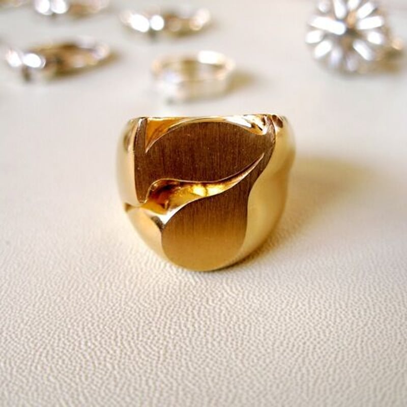 仁尾彫金『ゴールドプレート太陽の印台リング』ハンドメイド202 仁尾