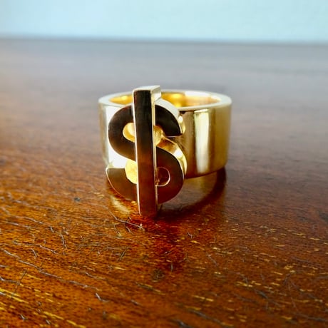 仁尾彫金『全金ドルマーク平打リング』ハンドメイド590