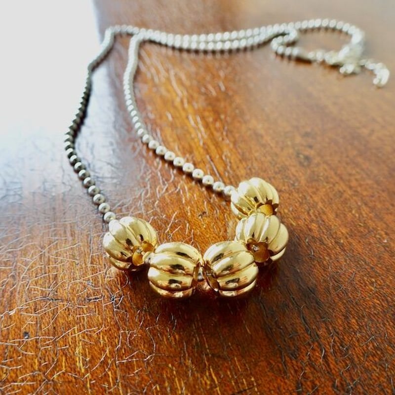 仁尾彫金『ゴールドみかん玉ネックレス5ピース』ハンドメイド224