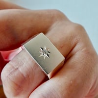 仁尾彫金『一つ星ダイヤ印台リング』ハンドメイド98