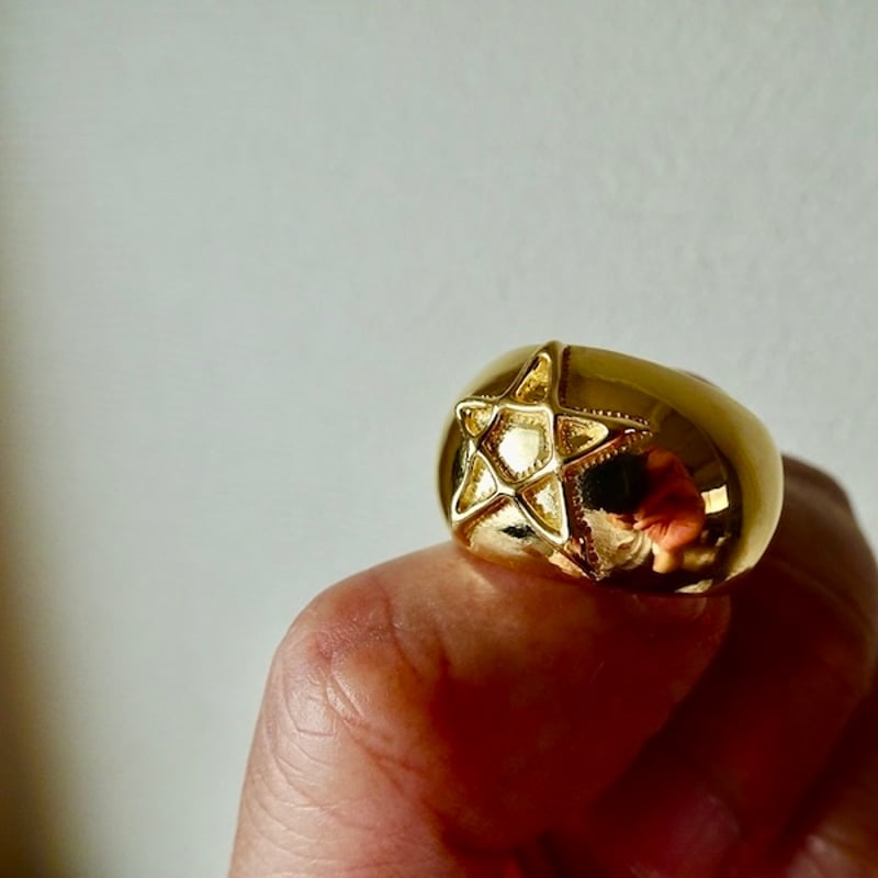 仁尾彫金『スター甲丸リング』ハンドメイド381 仁尾彫金『スター甲丸リング』ハンドメイド381