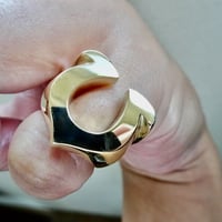 仁尾彫金『一つ星５mmジルコニア印台リング、磨き』ハンドメイド373 仁尾彫金『一つ星ジルコニア、k18菱形印台リング