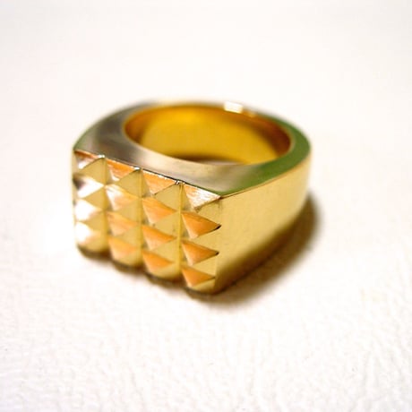 仁尾彫金 『ゴールド印台スタッズリング』ハンドメイド156