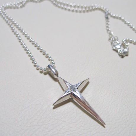 仁尾彫金『一つ星ダイヤ十字星クロス』ハンドメイド137