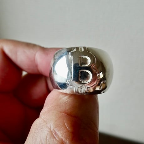 仁尾彫金『ビットコイン甲丸リング』ハンドメイド391