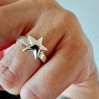 仁尾彫金『ぷっくりスター平打リング』ハンドメイド559