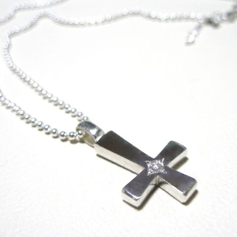 仁尾彫金『一つ星ダイヤ逆十字クロス』十字架ハンドメイド89 | 仁尾 