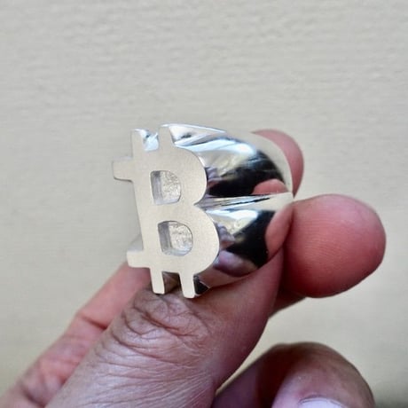 仁尾彫金『ビットコイン印台リング』ハンドメイド185