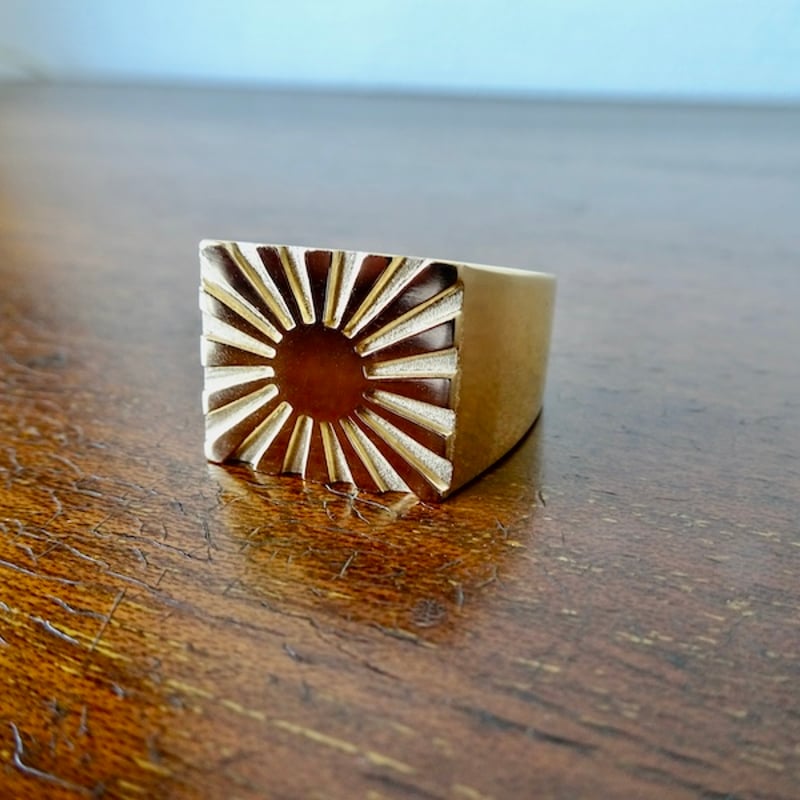 仁尾彫金『k18太陽の印台リング2、磨き』ハンドメイド325 | 仁尾彫金 STORE