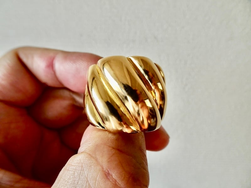 仁尾彫金『ゴールド、ビッグしめ縄リング』ハンドメイド292 | 仁尾彫金 