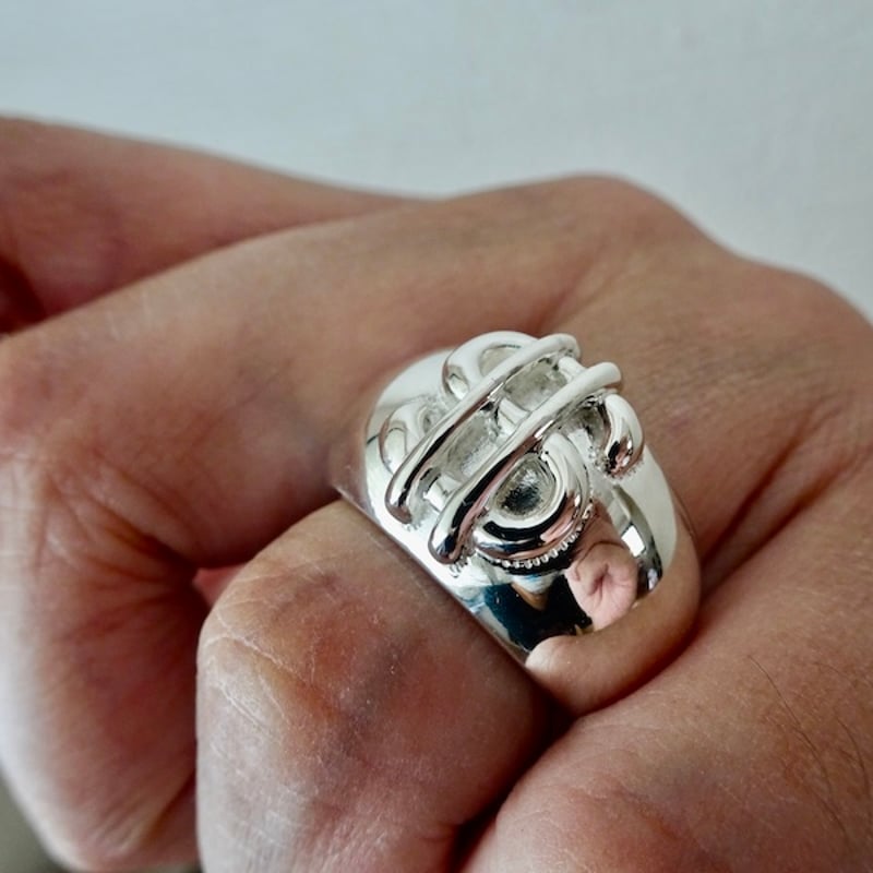 仁尾彫金『k18ゴールド、ドルマーク甲丸リング』ハンドメイド393