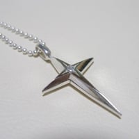 仁尾彫金『一つ星ダイヤ十字星クロス』ハンドメイド137