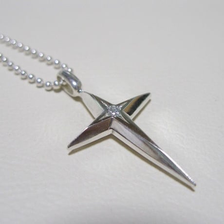 仁尾彫金『一つ星ダイヤ十字星クロス』ハンドメイド137