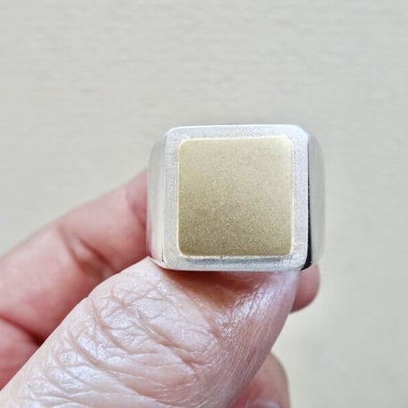 仁尾彫金『ゴールドプレート印台リング２』ハンドメイド486