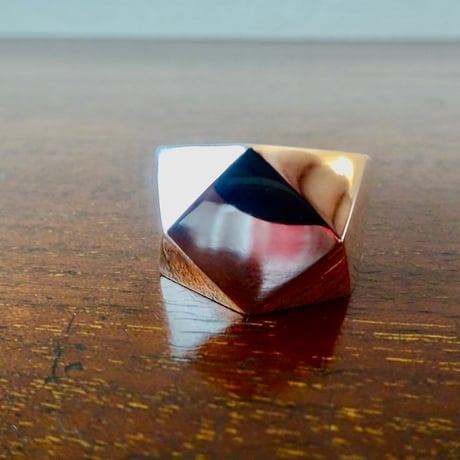 仁尾彫金『ブロック、プラチナリング』ハンドメイド203