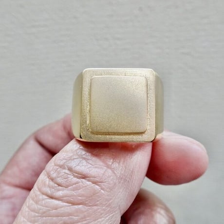 仁尾彫金『ゴールド印台リング３』ハンドメイド223