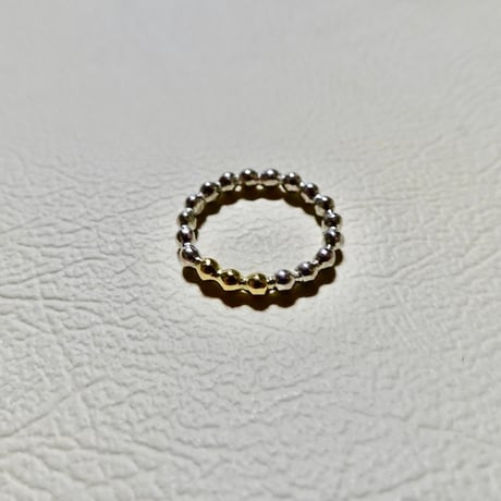 仁尾彫金『３つ玉ゴールド釈迦玉ピンキーリング』ハンドメイド549
