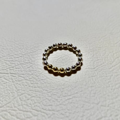 仁尾彫金『３つ玉ゴールド釈迦玉ピンキーリング』ハンドメイド549