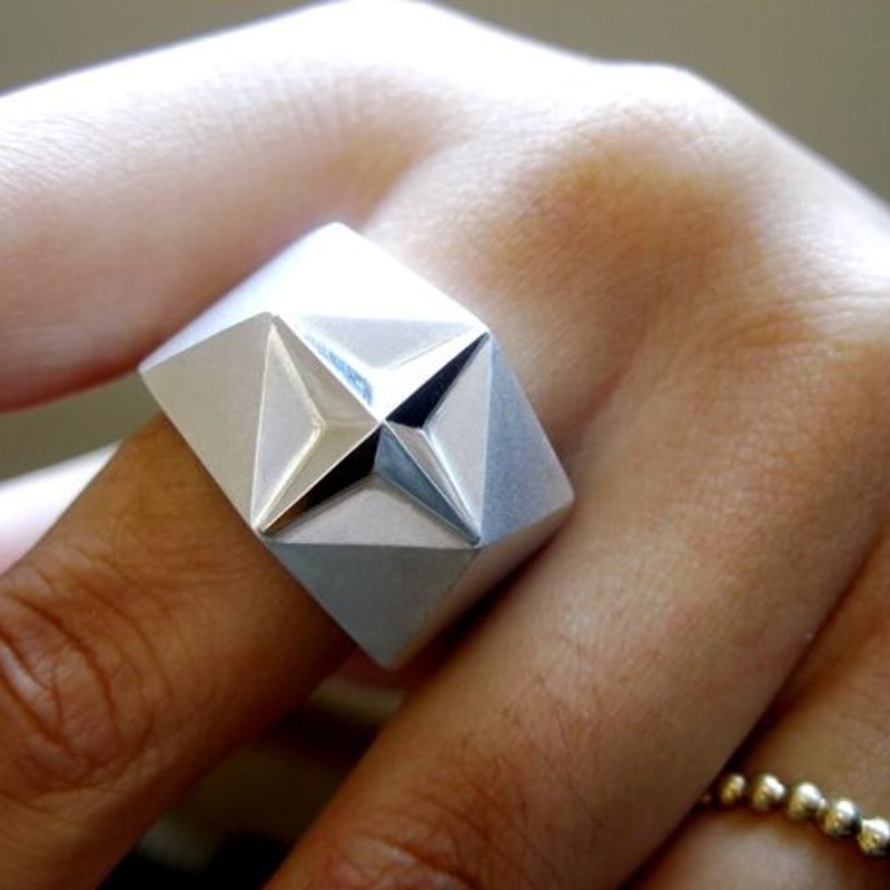 仁尾彫金『ブロックシルバー十字星リング』ハンドメイド81 仁尾彫金『ブロックシルバー十字星リング』ハンドメイド81