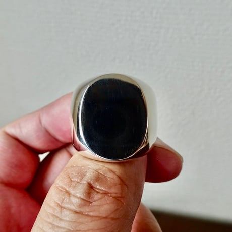 仁尾彫金『楕円の印台リング、磨き』ハンドメイド396