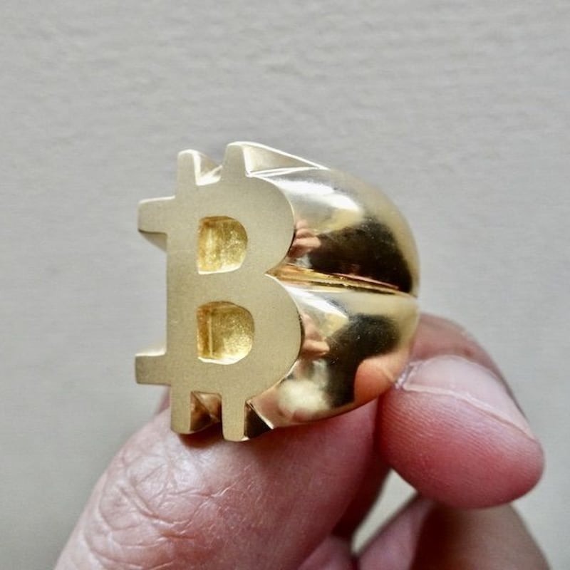 Future・ゴールド印台リング・真鍮印台リング・ジャンク品•ハンドメイド 仁尾彫金『一つ星ジルコニア、ファイヤーパターン、ゴールド印台