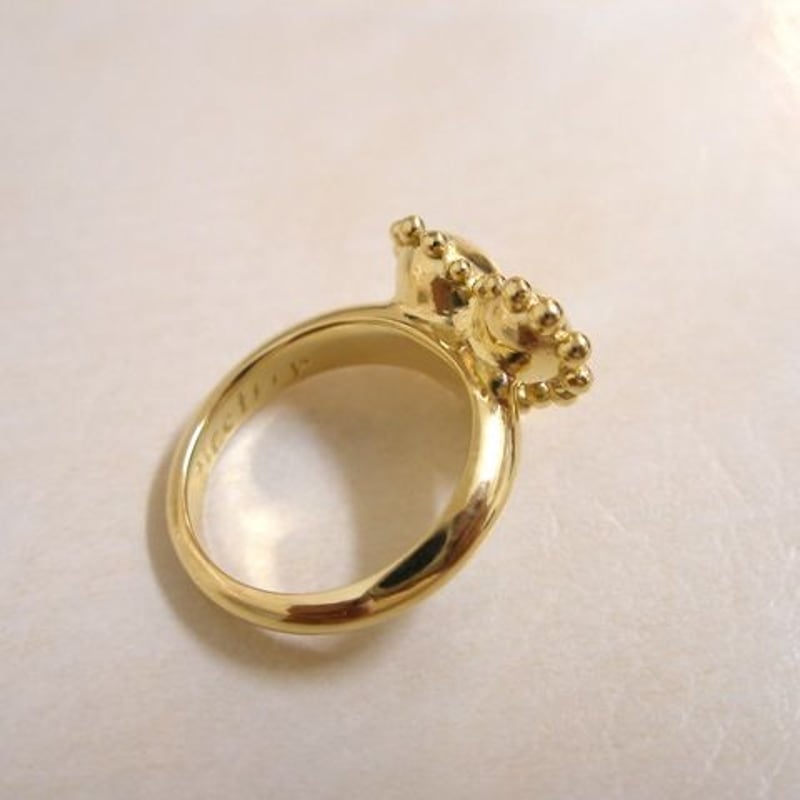 仁尾彫金『ゴールド釈迦玉ハートリング』ハンドメイド22 | 仁尾彫金 STORE