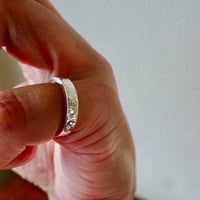 仁尾彫金『幅3.5mm、平打リング、槌目』ハンドメイド584