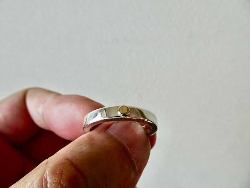仁尾彫金『k18一粒万倍、幅3.5mm、平打リング』ハンドメイド295 | 仁尾 