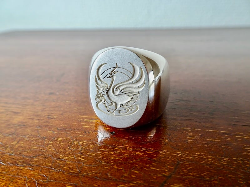 仁尾彫金『鳳凰の印台リング』ハンドメイド162 | 仁尾彫金 STORE