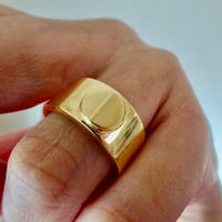 仁尾彫金『全金、太陽の平打リング、幅１cm』ハンドメイド543