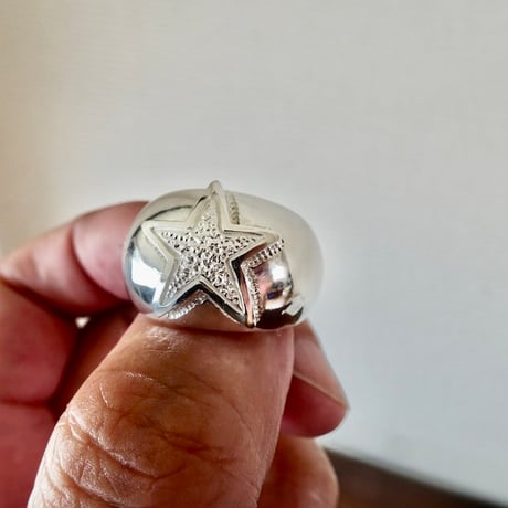 仁尾彫金『ギャラクシースター甲丸リング』ハンドメイド400