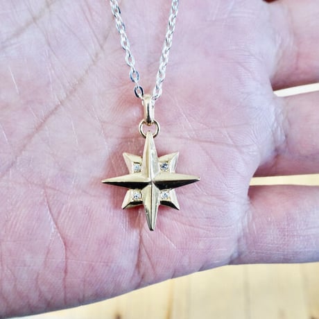 仁尾彫金『ゴールドギャラクシーダイヤペンダント』ハンドメイド201