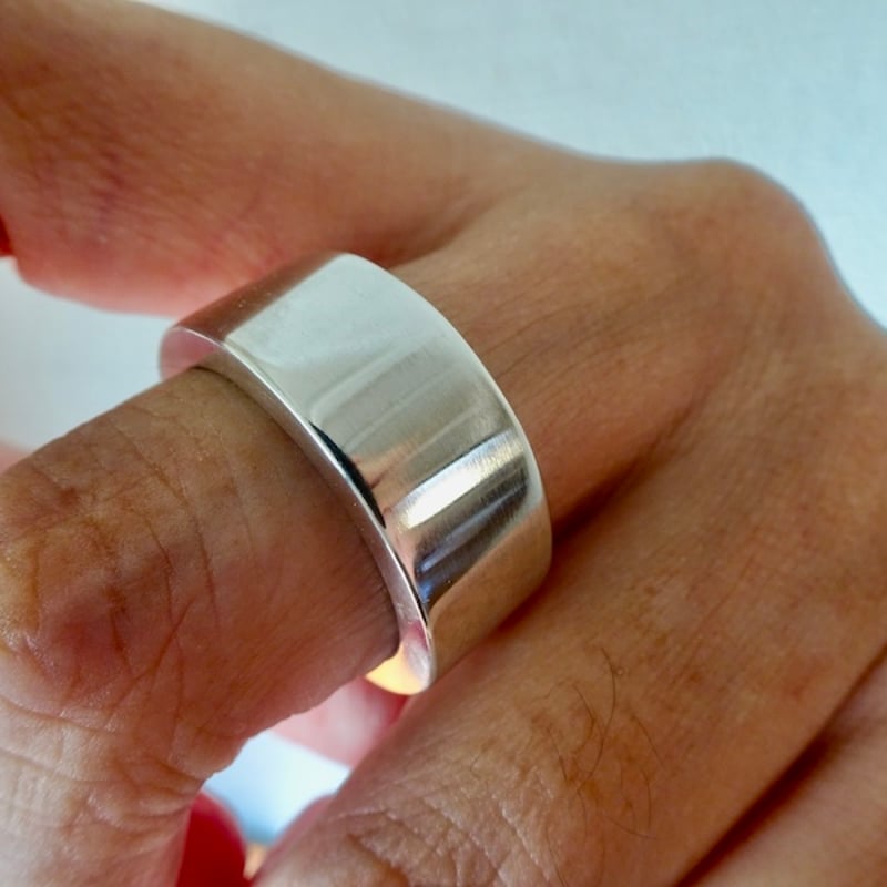 仁尾彫金『幅1cm厚み3ミリ、平打リング』ハンドメイド337 | 仁尾彫金  