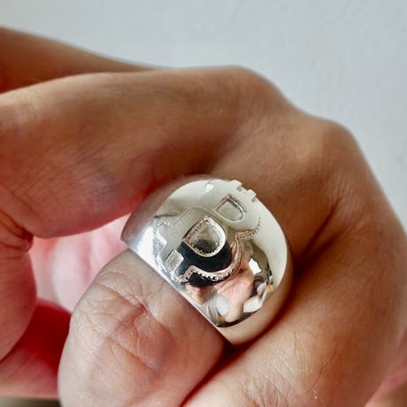 仁尾彫金『ビットコイン甲丸リング』ハンドメイド391