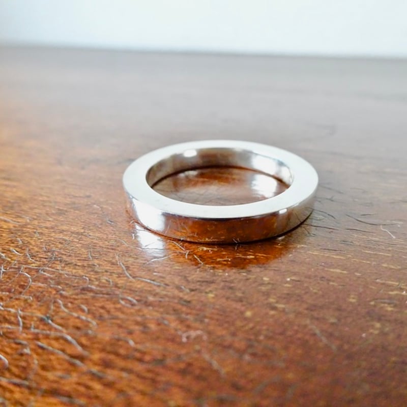 仁尾彫金『幅3mm厚み3ミリ、平打リング』ハンドメイド353 | 仁尾彫金