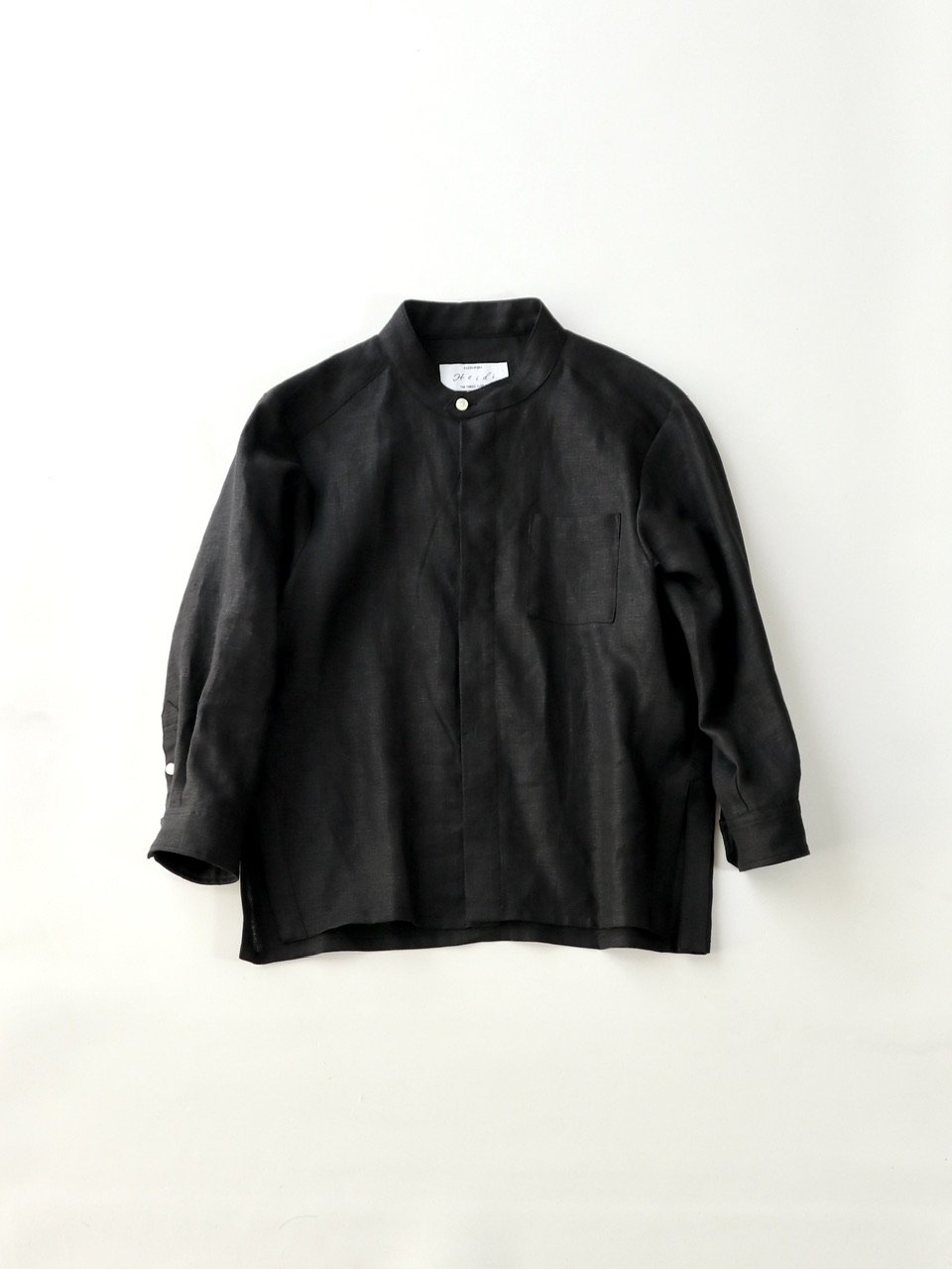 Band collar shirt ] バンドカラーシャツ/リネン | ハイヂノカゾクフク